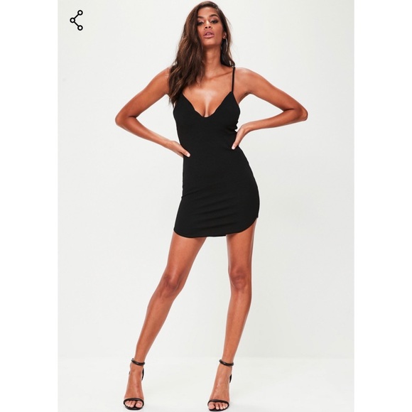 Missguided Dresses & Skirts - Plunge black dress